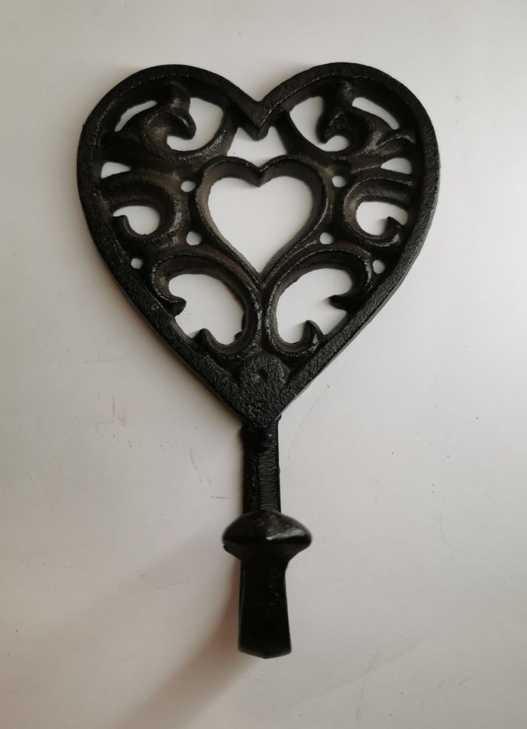 PATERE 1 CROCHET COEUR FONTE MARRON 12 X 6 X 17.5 CM - Photo N°5