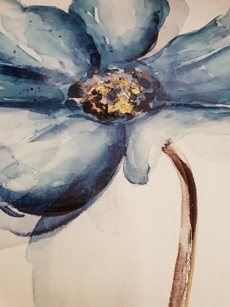 TOILE FLEURS BLEUE 62.5 X 62.5 X 5.5 CM - Photo N°3