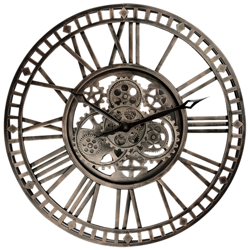 HORLOGE INDUSTRIEL ENGRENAGE 60 CM MECANISME TOURNANT - Photo N°2