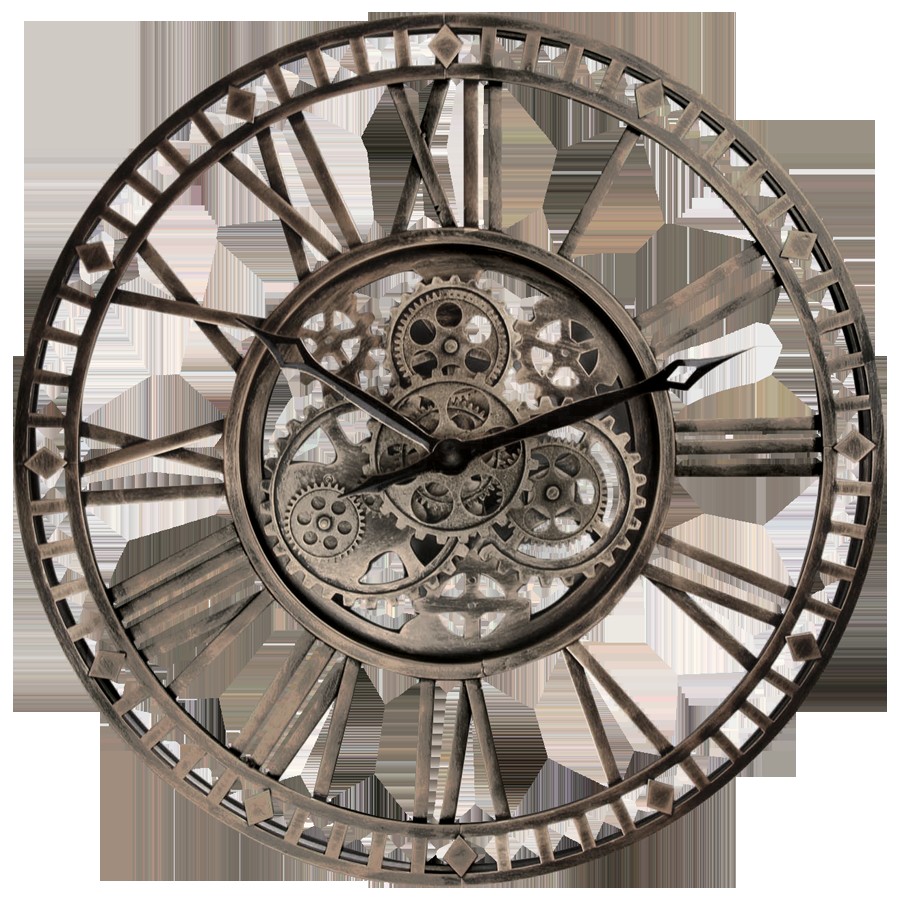 HORLOGE INDUSTRIEL ENGRENAGE 60 CM MECANISME TOURNANT - Photo N°7