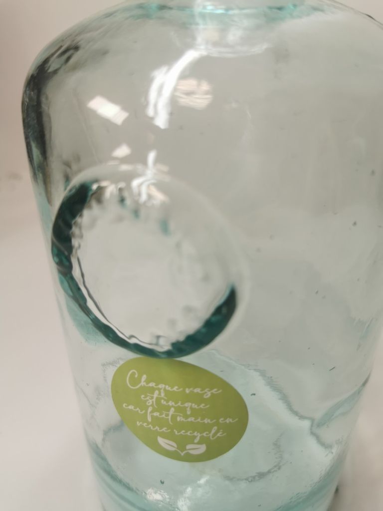 VASE BOUTEILLE VERRE RECYCLE 1.7 LITRES 13 X 27 CM - Photo N°4