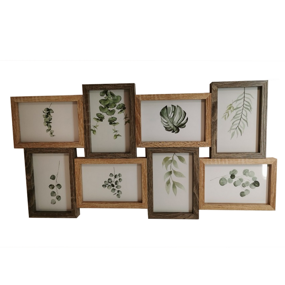 PELE MELE CADRE BOIS BICOLORE 8 PHOTOS 10 X 15 CM - Photo N°1