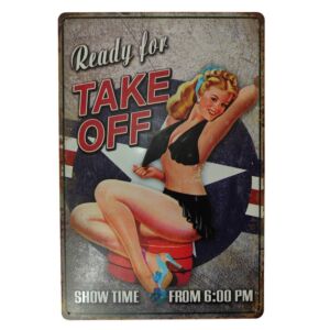 PLAQUE METAL MURALE 20X30 CM PIN-UP