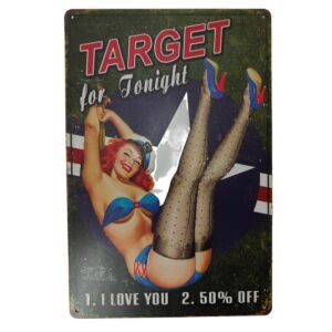 PLAQUE METAL MURALE 20X30 CM PIN-UP