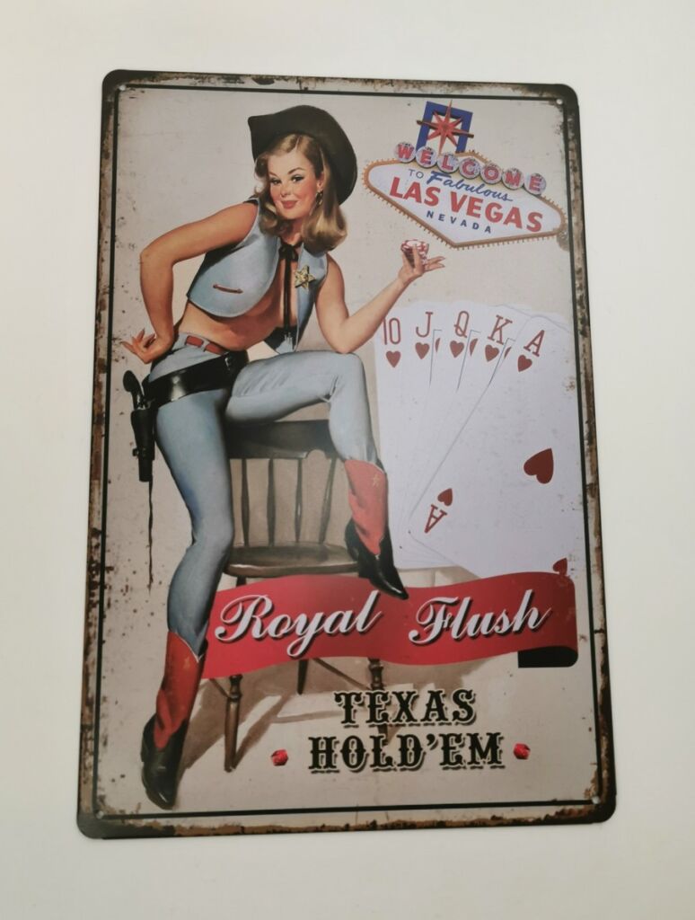 PLAQUE METAL MURALE 20X30 CM LAS VEGAS ET PIN-UP - Photo N°4