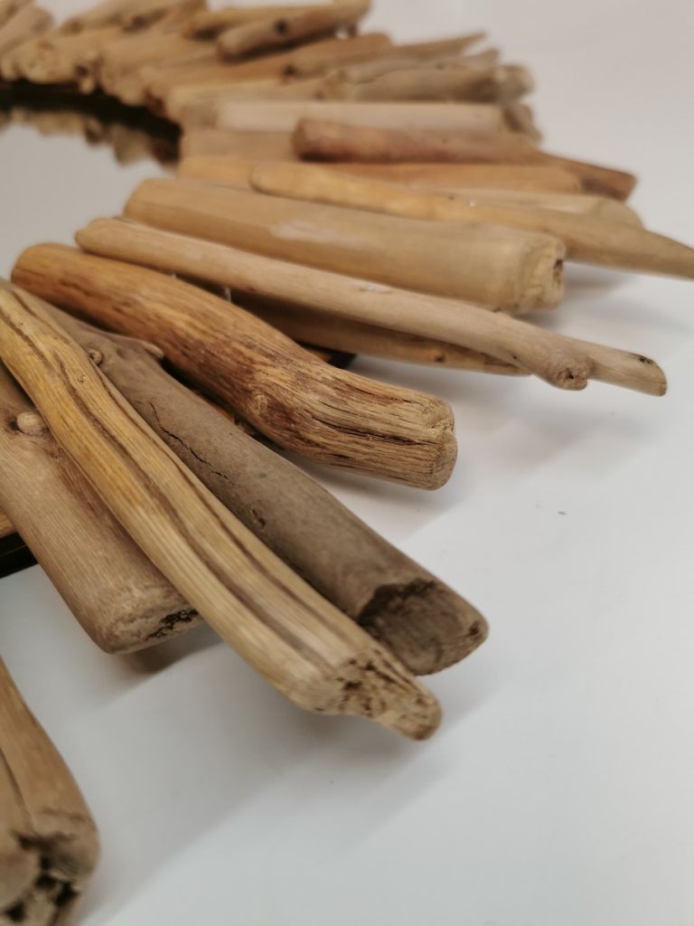 MIROIR ROND EN BOIS FLOTTE RUSTIQUE 60 X 6 CM - Photo N°4