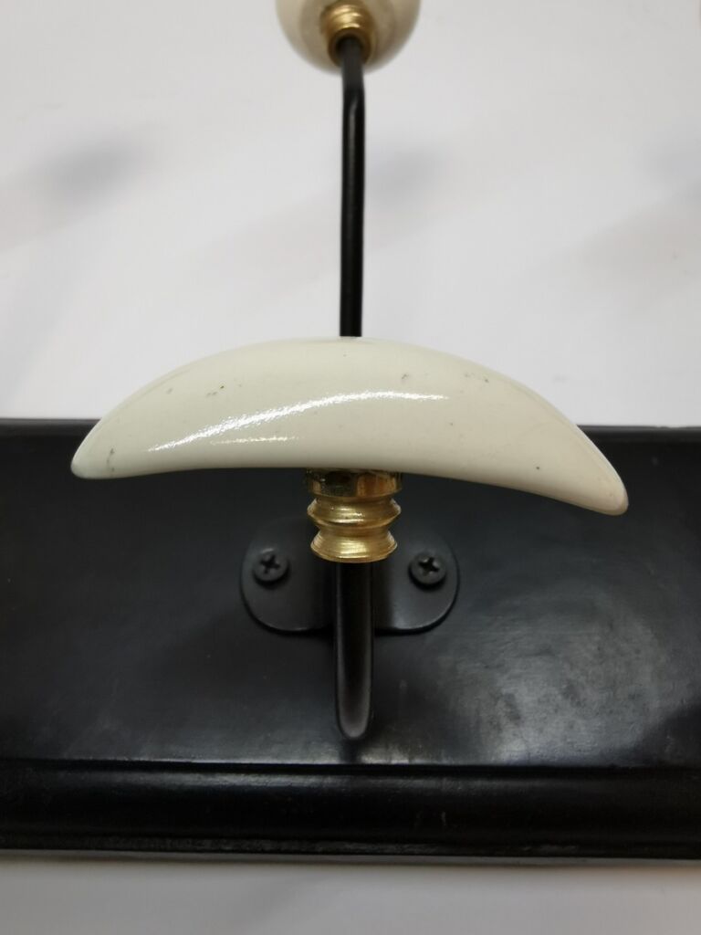 PATERE QUALITES 4 TETES 48 CM NOIR PATINE ET CERAMIQUE - Photo N°3