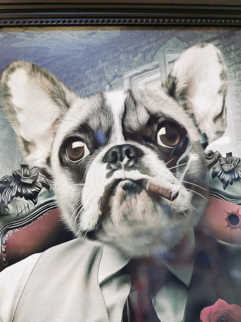 TOILE IMPRESSION S BINET LE POKER SINGE ET CHIEN 75 X 152 x 3 CM - Photo N°3