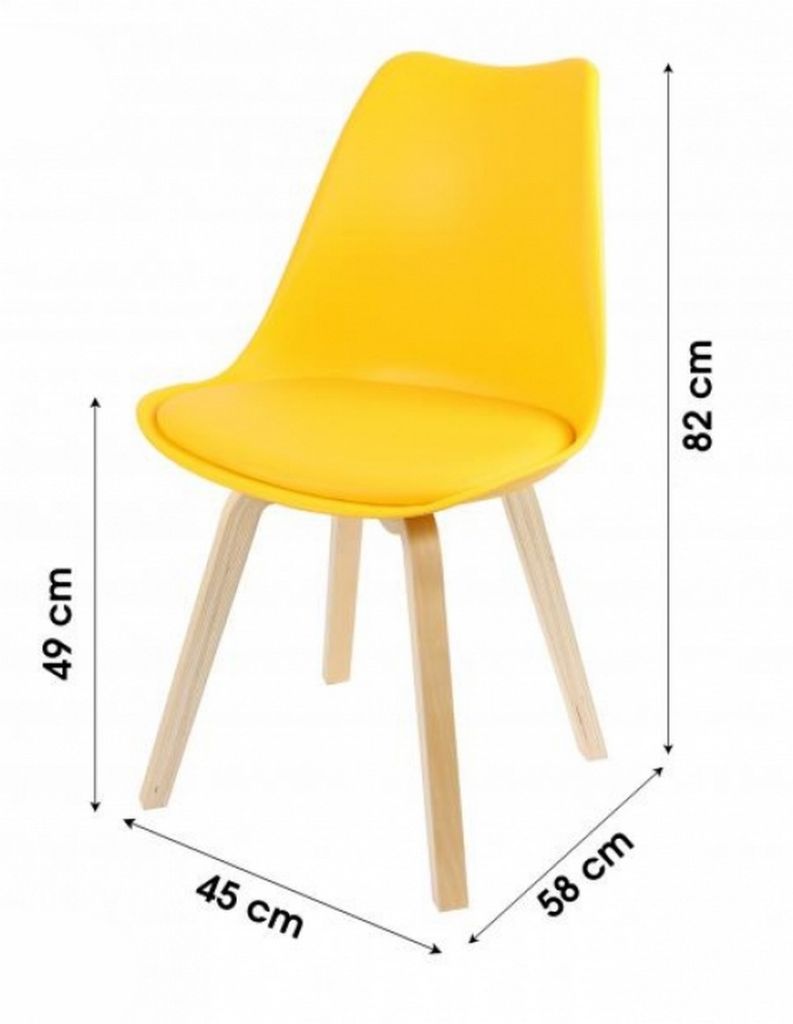 CHAISE EMY COQUILLE PVC ASSISE MATELASSEE 45 X 82 X 58 CM JAUNE MOUTARDE - Photo N°2