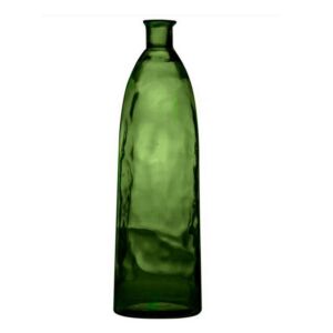 VASE HAUT DECO VERRE RECYCLE COULEUR OLIVE  23 L DIAM 25.5 X 81 CM