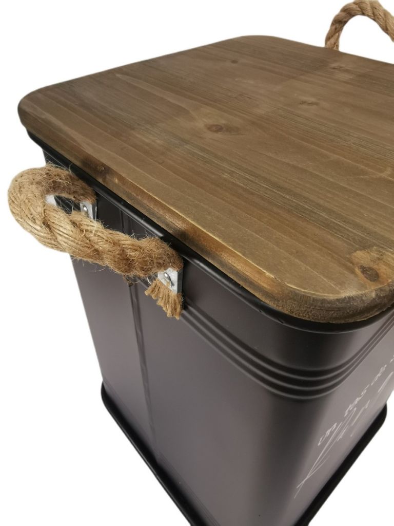 CAISSE DE RANGEMENT METAL NOIR DECO RANGER  34 x 34 x 47 cm - Photo N°4