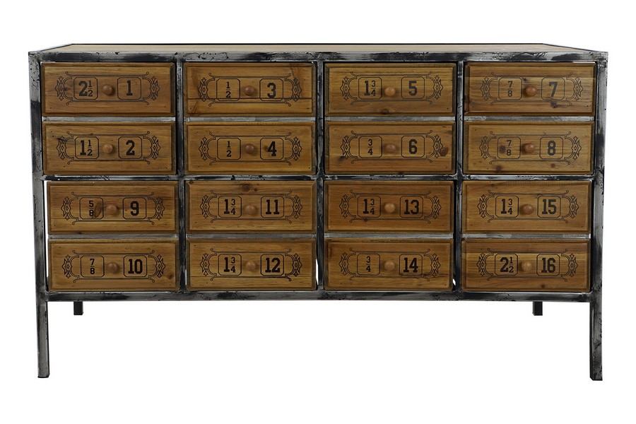 COMMODE METAL ET BOIS ESPRIT INDUSTRIEL 8 TIROIRS 110 X 52 X 64 CM - Photo N°6