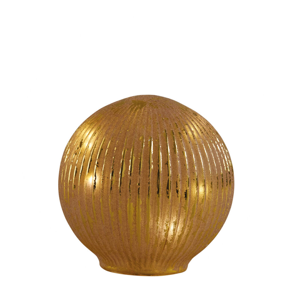 BOULE MERCURISEE LEDS LUMINEUSE EN VERRE  ROSE ET DORE GM 15 CM - Photo N°3