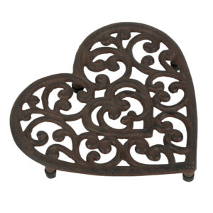 DESSOUS DE PLAT COEUR EN METAL AJOURE 19 x 20 x 2.5 cm