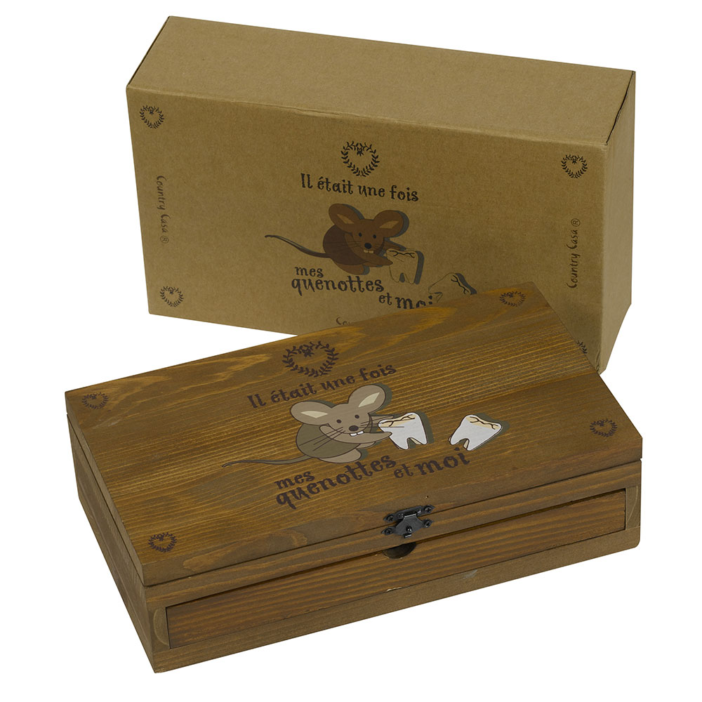 BOITE A DENTS TIROIR ET PORTE PHOTOS 28X16X7.5 - Photo N°1