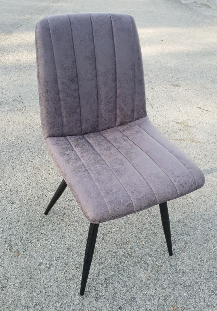 CHAISE GRISE PIED METAL 45 X 88 X 47 CM TISSU GRIS 100% POLYESTER - Photo N°2