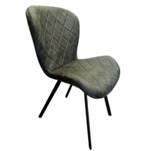 CHAISE DEX MICROFIBRE PIEDS NOIR METAL TISSU MICROFIBRE ANTHRACITE 88 X54 X61 CM