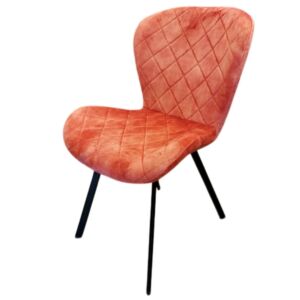 CHAISE DEX VELOURS PIEDS NOIR METAL TISSU VELOURS ROSE 88 X 54 X 61  CM