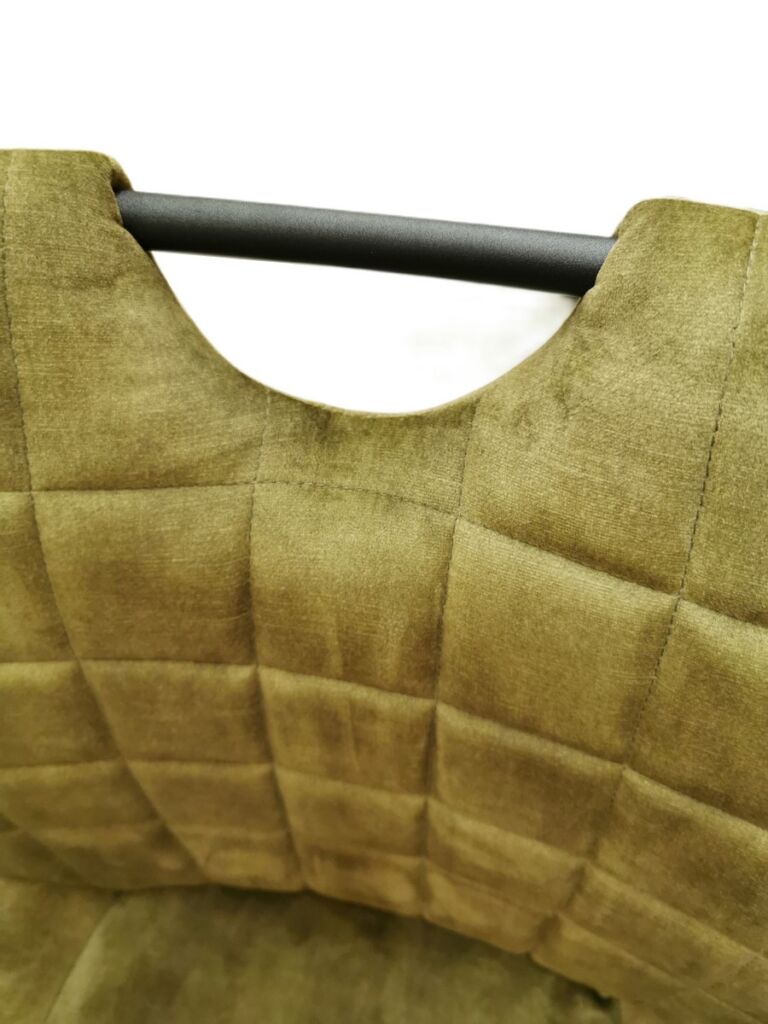 CHAISE DINA VELOURS PIEDS NOIR METAL TISSU VELOURS KAKI 56 X 86 X 59.5 CM - Photo N°6