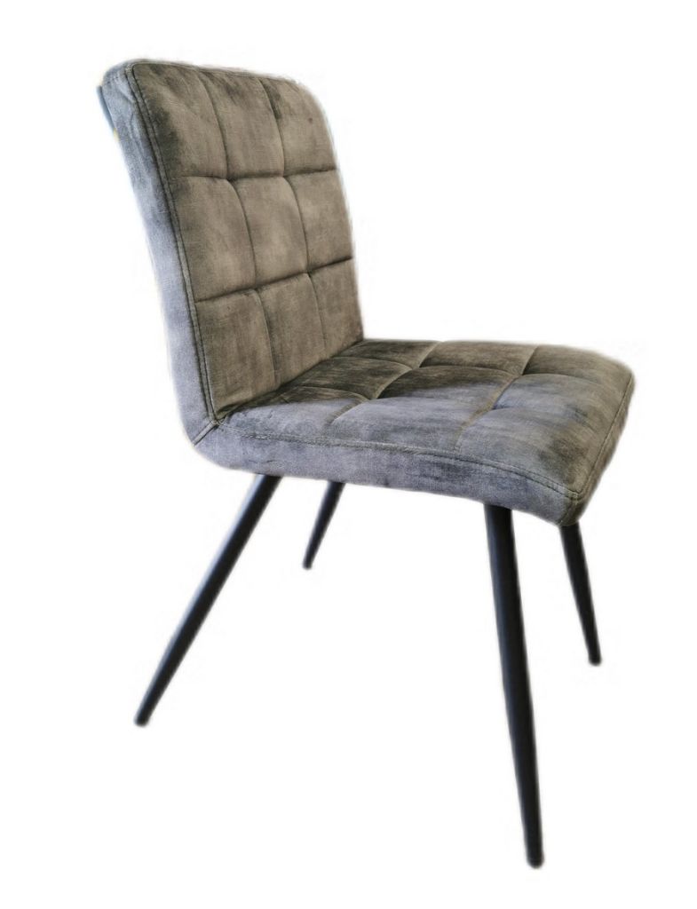 CHAISE VELOURS FRANKLIN PIEDS NOIR VELOURS KAKI 46 X 82 X 56 CM - Photo N°5