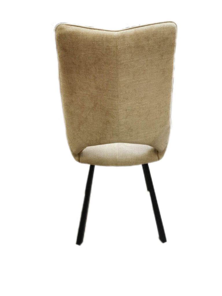 CHAISE GABRIEL PIEDS ANGULAIRE METAL NOIR ASSISE TAUPE TISSU  52X63X94 CM - Photo N°2