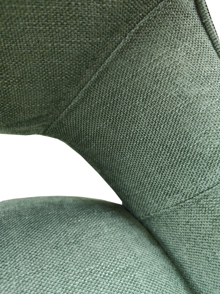 CHAISE GABRIEL PIEDS ANGULAIRE METAL NOIR ASSISE VERTE TISSU  52X63X94 CM - Photo N°4