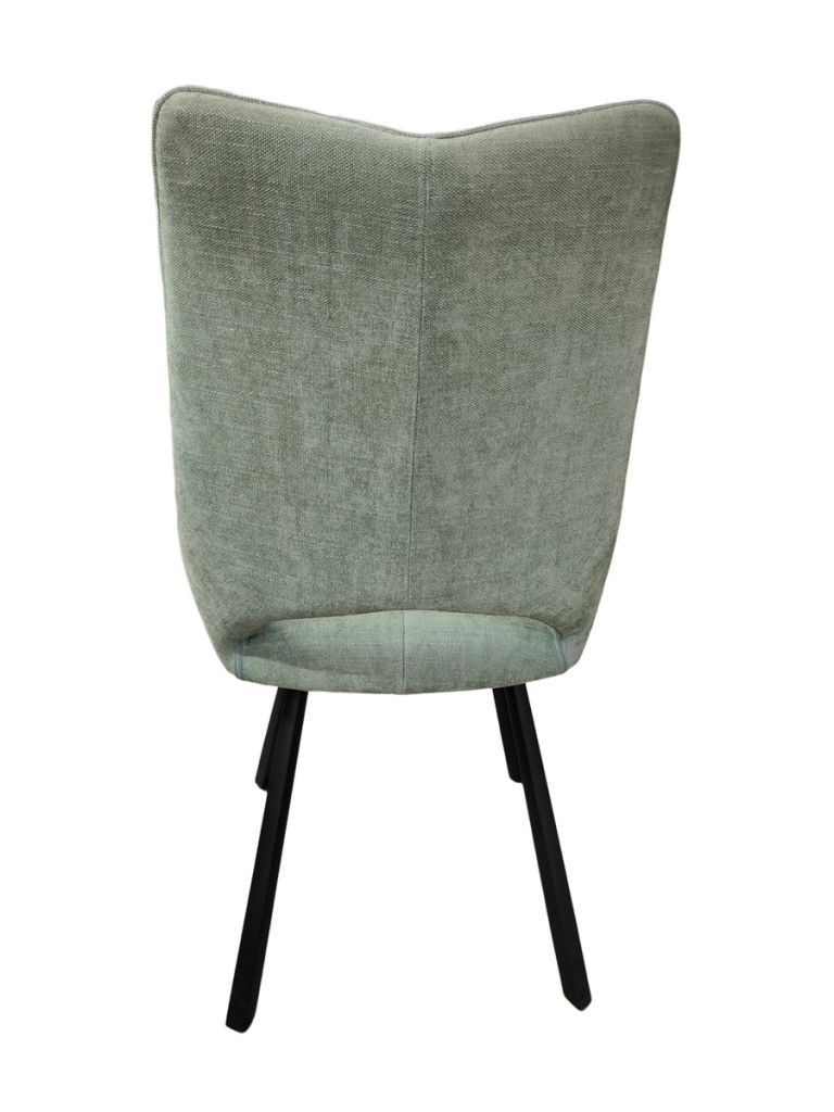 CHAISE GABRIEL PIEDS ANGULAIRE METAL NOIR ASSISE VERTE TISSU  52X63X94 CM - Photo N°6