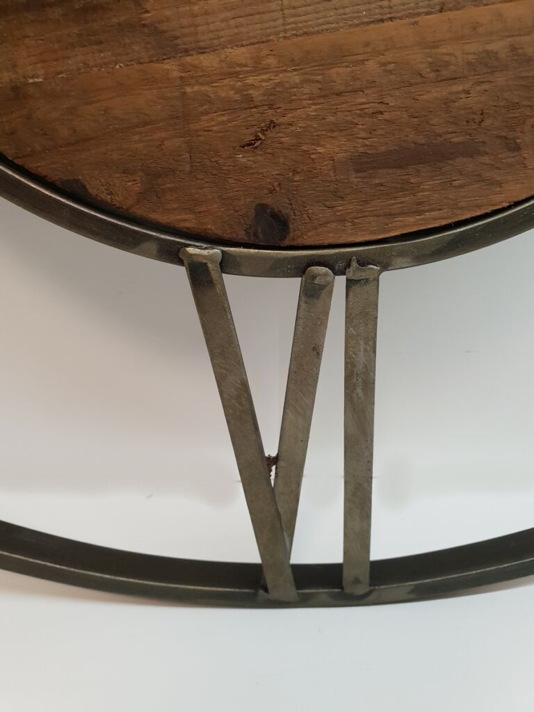 HORLOGE RONDE METAL ET BOIS 70 CM DE DIAMETRE - Photo N°2