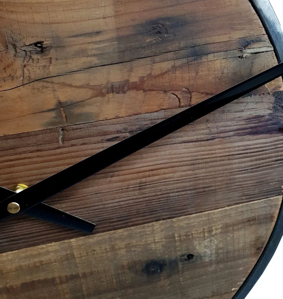 HORLOGE RONDE METAL ET BOIS 70 CM DE DIAMETRE - Photo N°4
