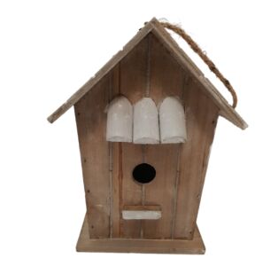 CABANE A OISEAU TOIT BLANC 18.5 X 23.5 X 14.5 CM