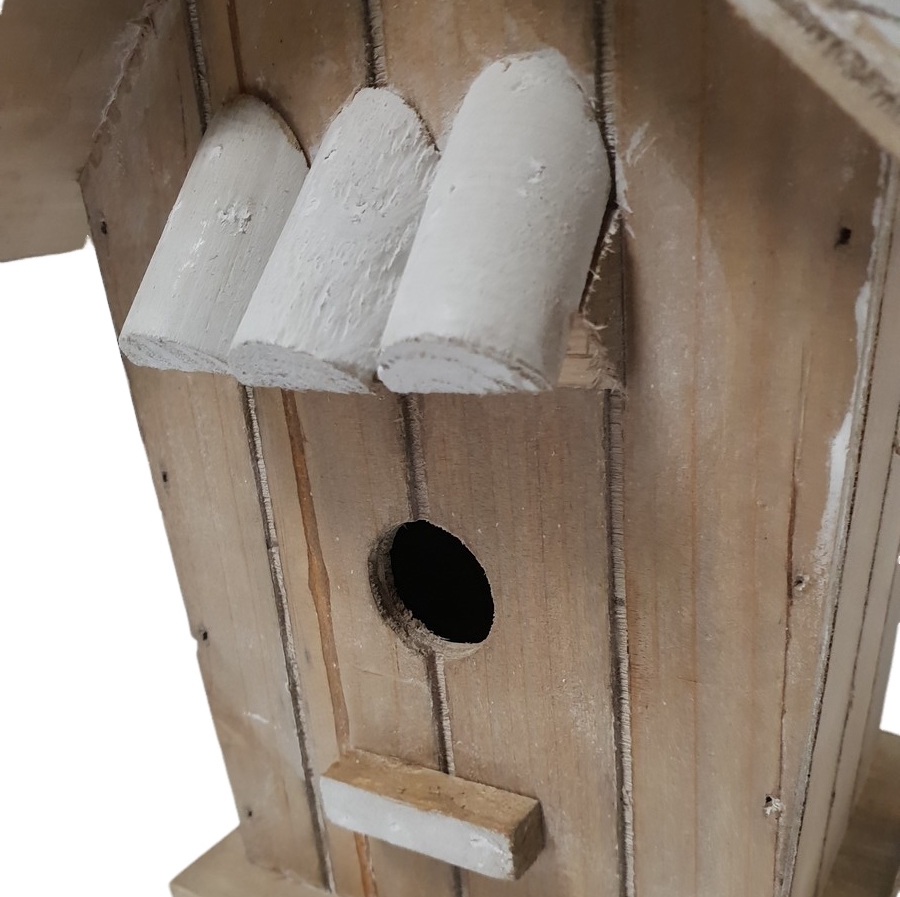 CABANE A OISEAU TOIT BLANC 18.5 X 23.5 X 14.5 CM - Photo N°4