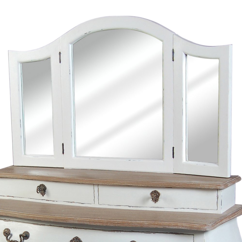 COIFFEUSE 3 TIROIRS PAULINE BLANCHE 90 X 35 135 CM - Photo N°5