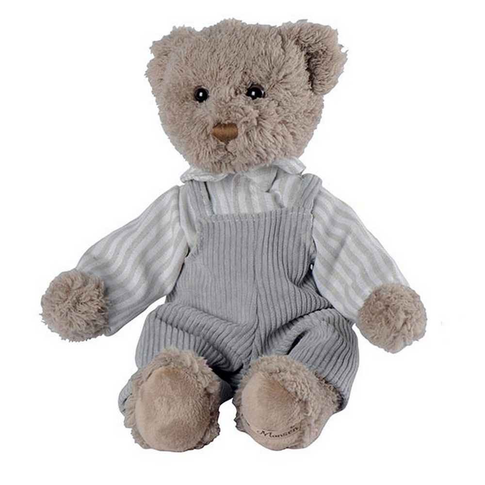 OURS EN PELUCHE 31 CM LOKI  SALOPETTE ET PULL GRIS ET BLANC - Photo N°5
