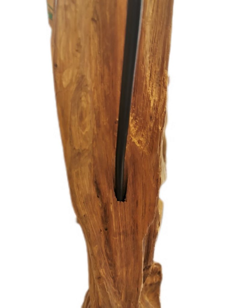 PORTE MANTEAUX TECK RECYCLE ET TIGE METAL 35 X 175 CM - Photo N°5