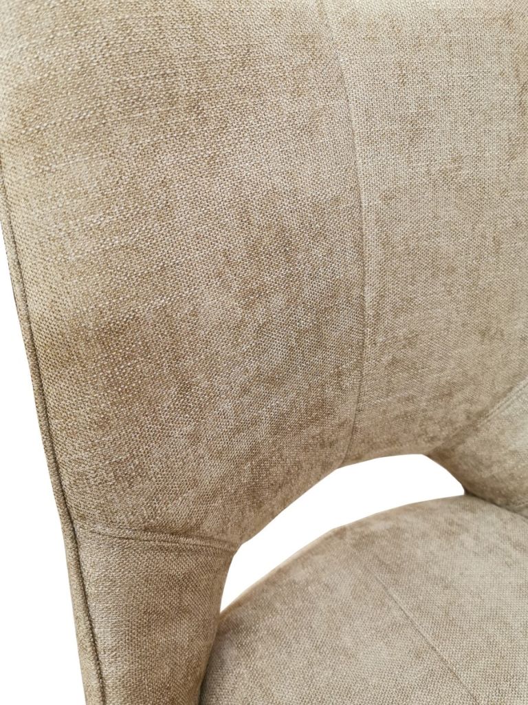 CHAISE HAUTE GABRIEL PIEDS METAL NOIR ASSISE TAUPE TISSU  45 X 58 X 104 CM - Photo N°3