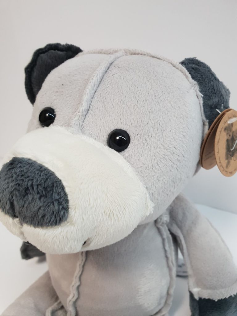 PELUCHE OURS GRIS COUTURES APPARENTES  CODY  33  cm - Photo N°4