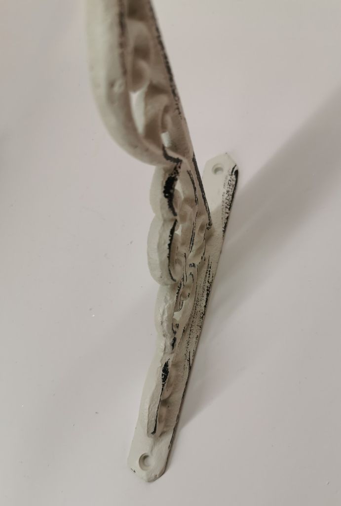 POTENCE MURALE EN FONTE BLANCHE 2 X 18 X 25 CM - Photo N°4