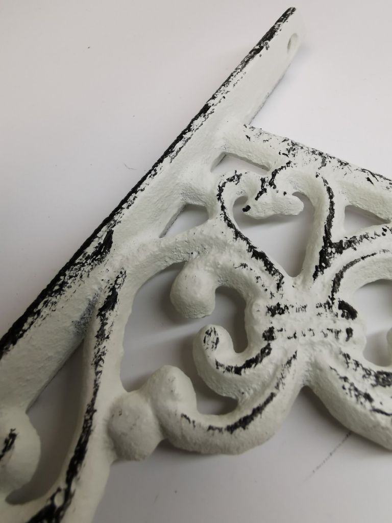 POTENCE MURALE EN FONTE BLANCHE 2 X 18 X 25 CM - Photo N°3