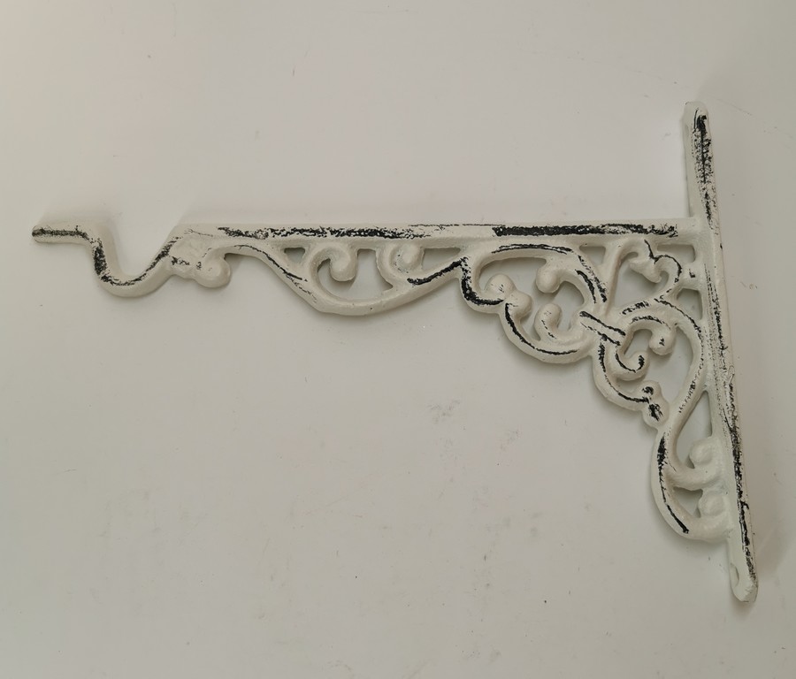 POTENCE MURALE EN FONTE BLANCHE 2 X 18 X 25 CM - Photo N°2