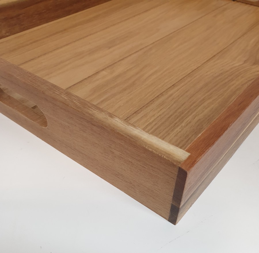 PLATEAU EN BOIS  D'ACACIA 2 ANSES 40 X 30 X 5 CM - Photo N°2