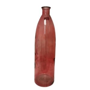 VASE HAUT DECO VERRE RECYCLE ROSE 23 L DIAM 25.5 X 81 CM