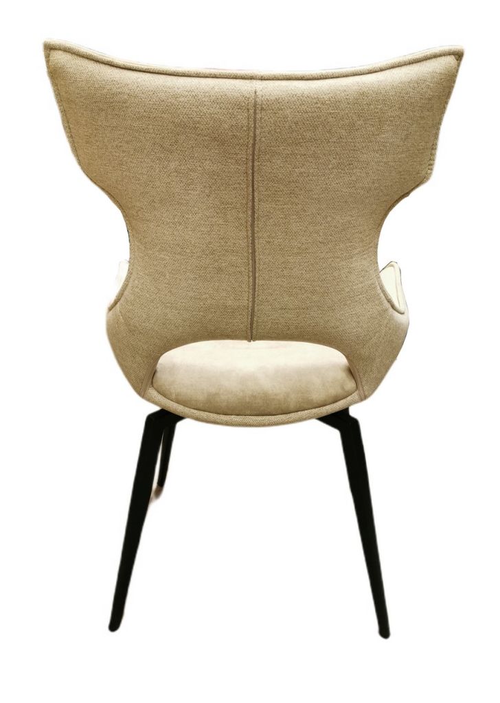 CHAISE CAMILLE  PIEDS TUBULAIRE METAL NOIR  ASSISE VELOURS BEIGE 91 X 56 X 62 CM - Photo N°6