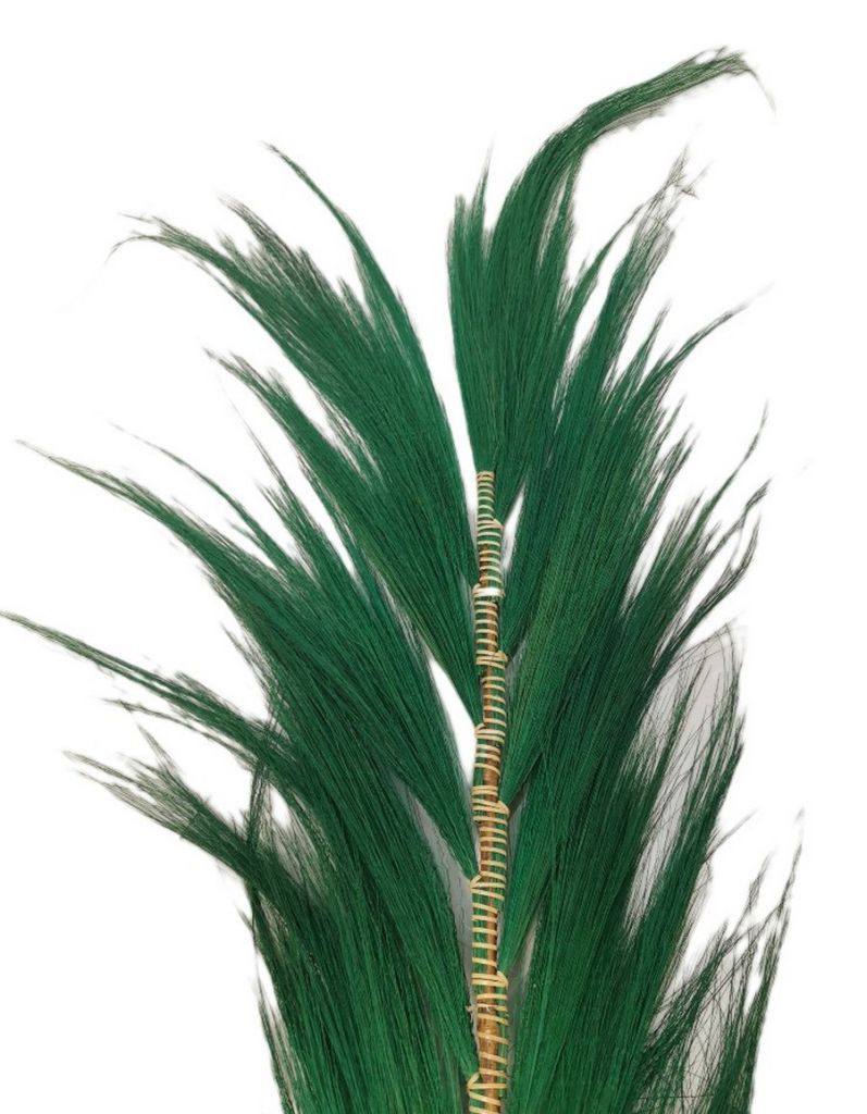 PLUME DECORATIVE SUR TIGE DE BAMBOU FLEUR DE RAYUNG VERTE  20 X 200 X 8 CM - Photo N°5