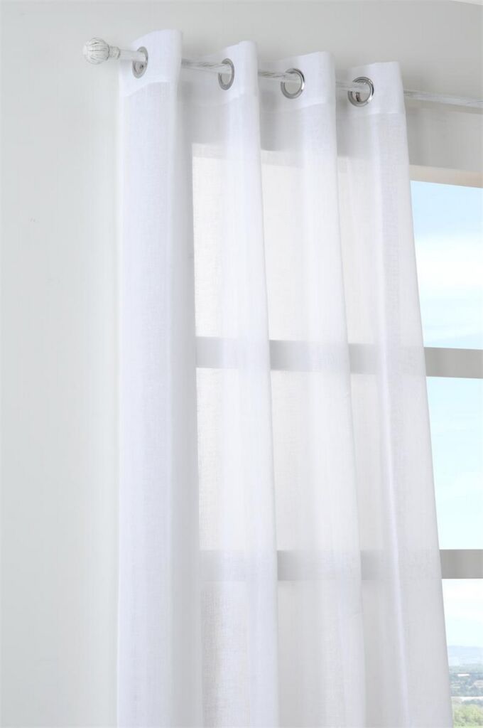 RIDEAU OEILLET PALOMA VOILE EN POLYESTER BLANC 140 X 260 CM - Photo N°4