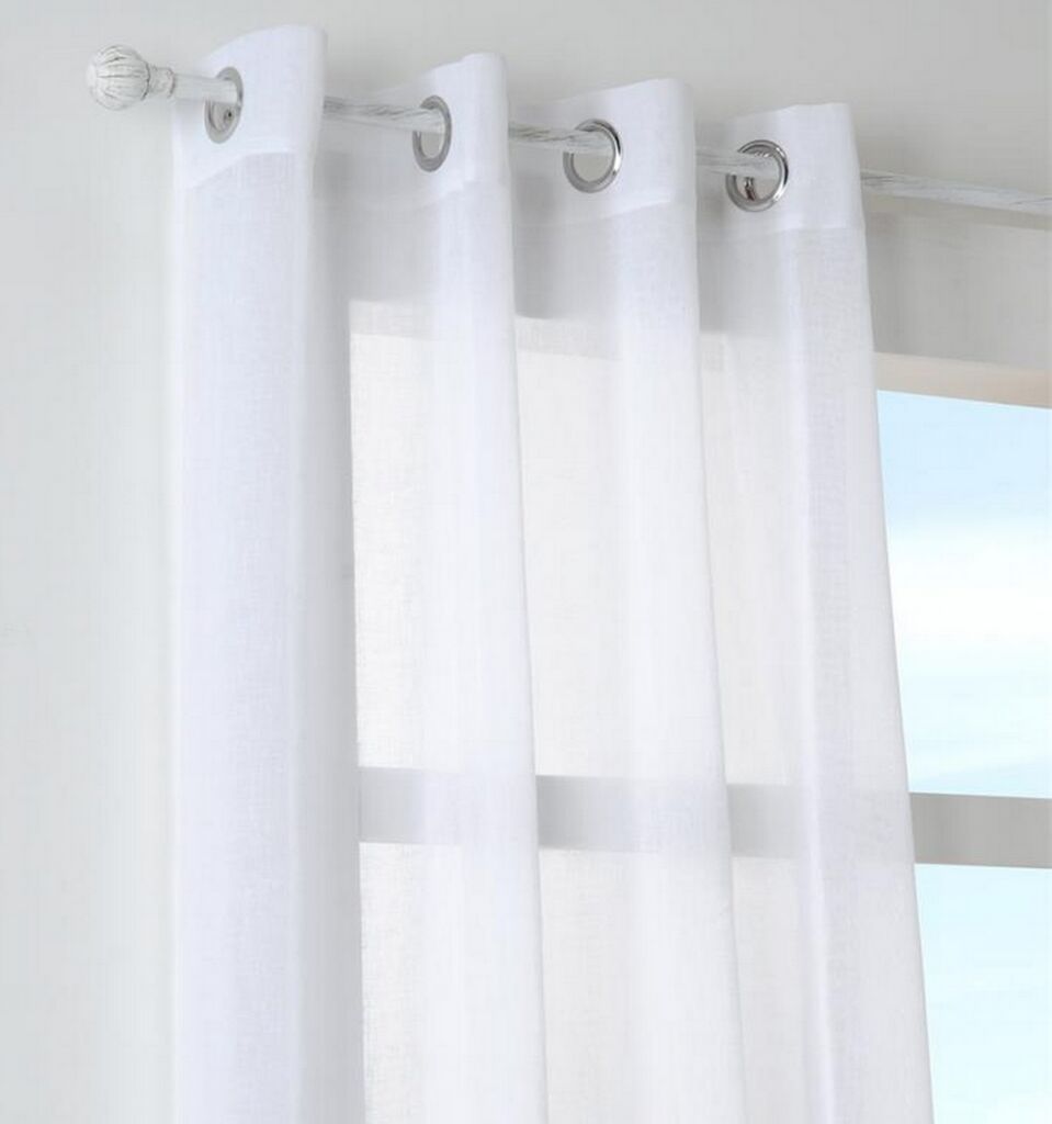 RIDEAU OEILLET PALOMA VOILE EN POLYESTER BLANC 140 X 260 CM - Photo N°1