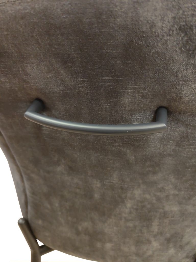 CHAISE REMON KARESE VELOURS ANTHRACITE PIEDS METAL POUDRE NOIR 53 X 62 X 91 CM - Photo N°6