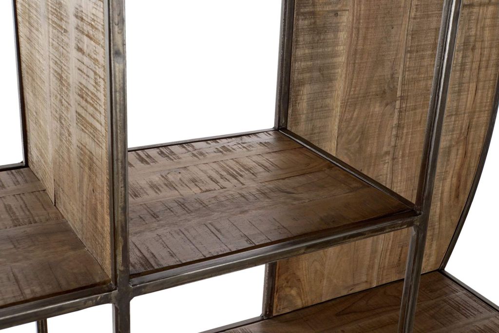 ETAGERE METAL RONDE ET BOIS D'ACACIA 175 X 36 X 183 CM - Photo N°4