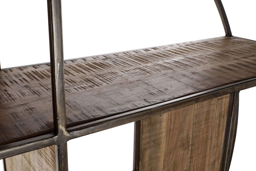 ETAGERE METAL RONDE ET BOIS D'ACACIA 175 X 36 X 183 CM - Photo N°7