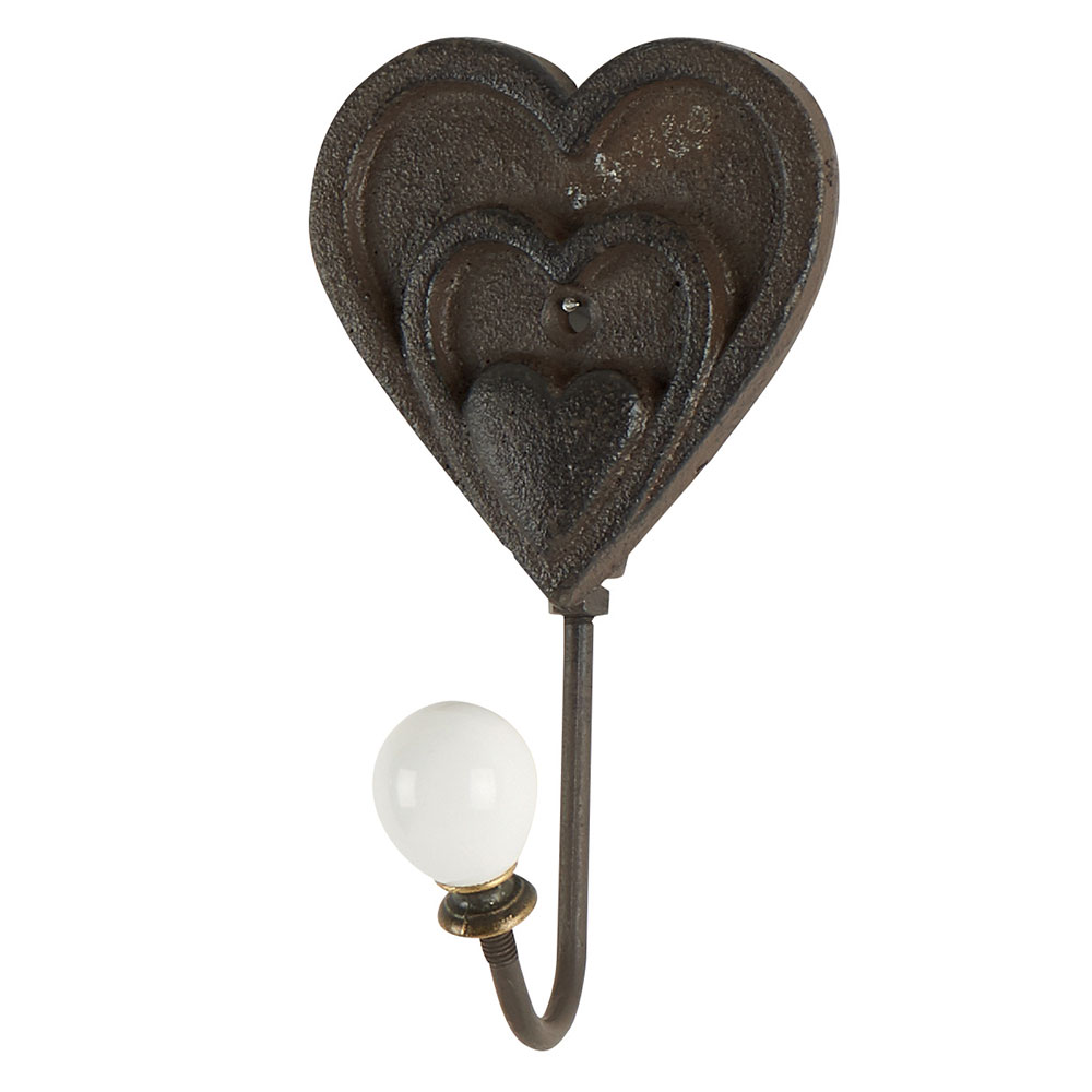 PATERE 3 COEURS PLEINS BOULE CERAMIQUE 13.7 x 6 x 7.5 cm - Photo N°1