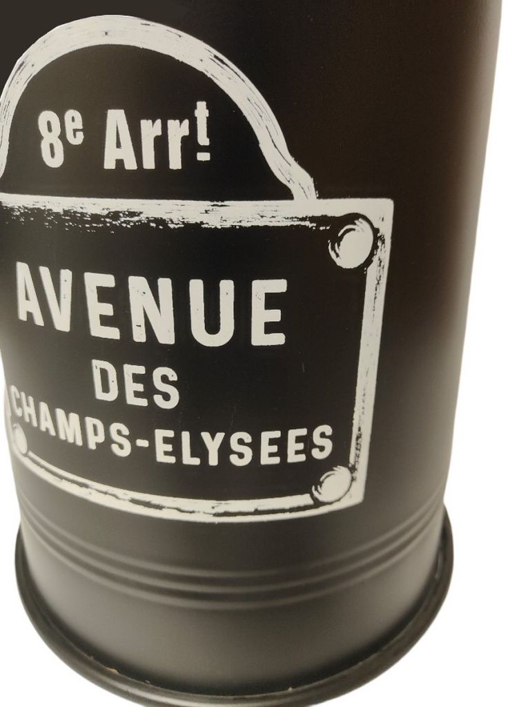 POUF COFFRE DE RANGEMENT CONIQUE METAL NOIR DECO AVENUE DES CHAMPS 34 x 48 cm - Photo N°4